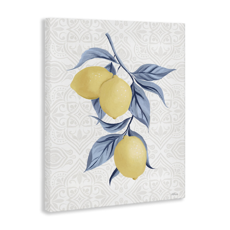 «Geometric Mosaic Lemons», art mural sur toile par Cat Thurman Designs, H 40 po x l 30 po