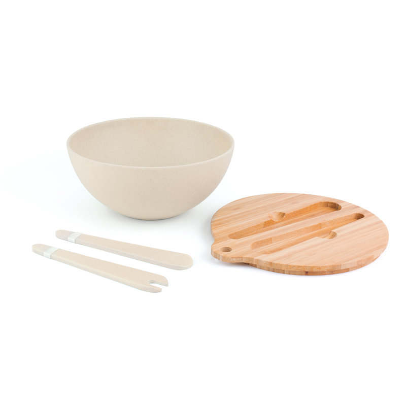 Ensemble de bol à salade 4 pièces Burrough, Blanc