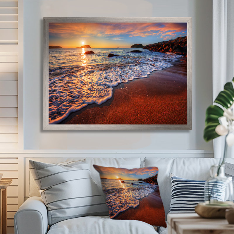 « Stunning Ocean Beach at Sunset », reproduction de photo sur toile, reproduction d'art mural avec plage, H 30 po x l 40 po