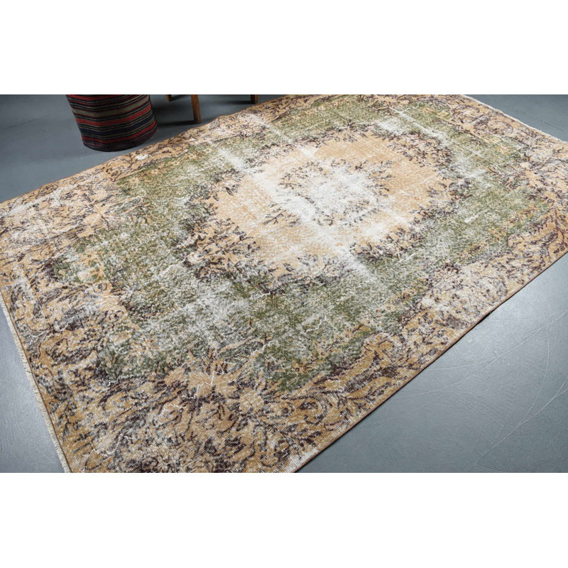 Brown Geometric Rug, Modern Rug, Turkish Rugs, Vintage Rugs, 6x9.4 ft Large Rugs, Bedroom Rugs