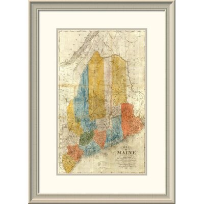 Map of Maine, 1843' Framed Print -  East Urban Home, EASN4001 39507029