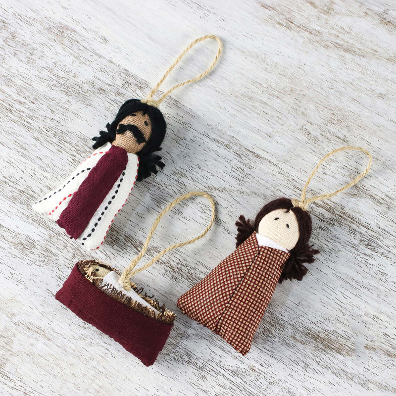 Ensemble d’ornement figurine suspendue 2 pièces country crèche