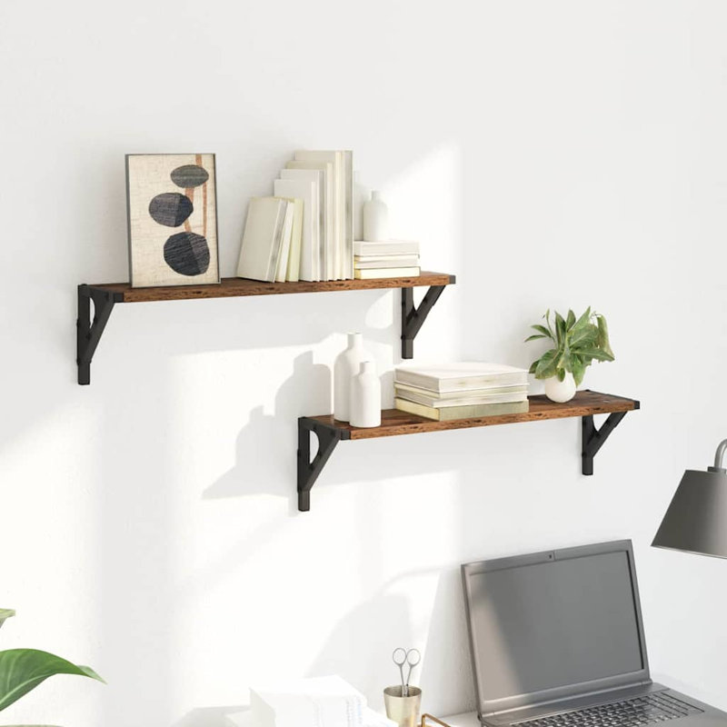 Floating Shelf, 15.5cm H x 60cm W x 15cm D, Old Wood