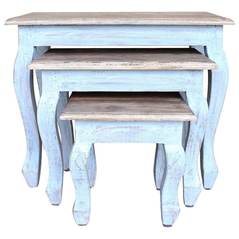 Pièces de table gigogne en bois massif récupéré