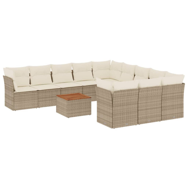 Ensemble de canapé de jardin Vidaxl beige, brun, blanc crème