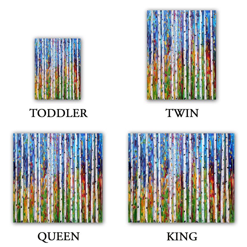  Housses de couette Karen Tarlton Autumn Birch Trees I Microfiber, Très grand