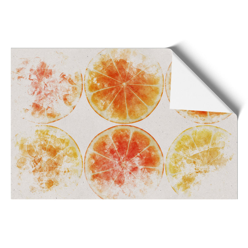 Orange Fruit Slices Watercolour - Frameless Print, 30cm H x 42cm W x 0.1cm D