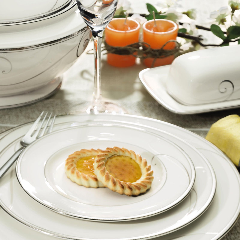 Noritake Platinum Wave Salad Plates, 8.5"
