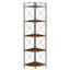Étagère d'angle à 5 niveaux avec tablettes, bibliothèque de coin peu encombrante, étagère de rangement rustique industrielle pour le salon, la cuisine, le bureau à domicile et les petits espaces-558226514