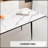 47 to 63 Inch Expandable MDF Dining Table with White Marble Pattern and Tapered Black Metal Legs, Modern Industrial Design