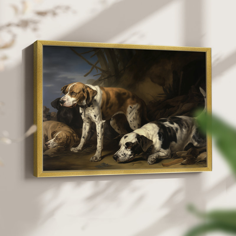 Faune - XCV III - Reproduction encadrée - Restickable, H 16 po x l 20 po, Or
