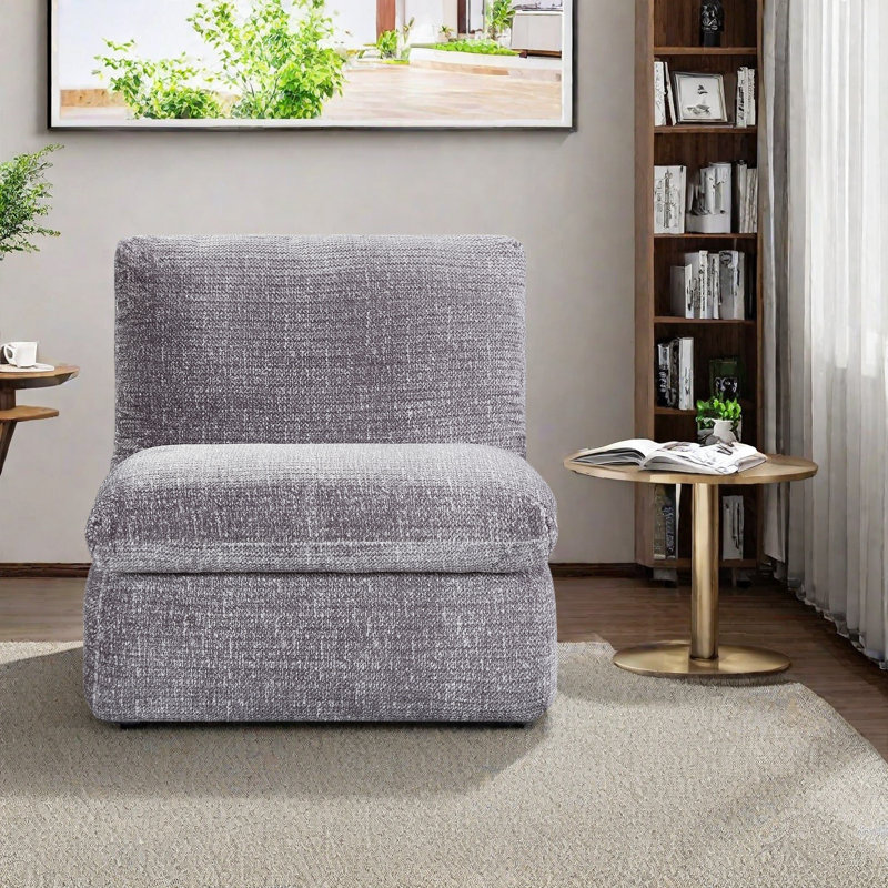Fauteuil à billes pour adultes Méridienne confortable, Velours côtelé gris