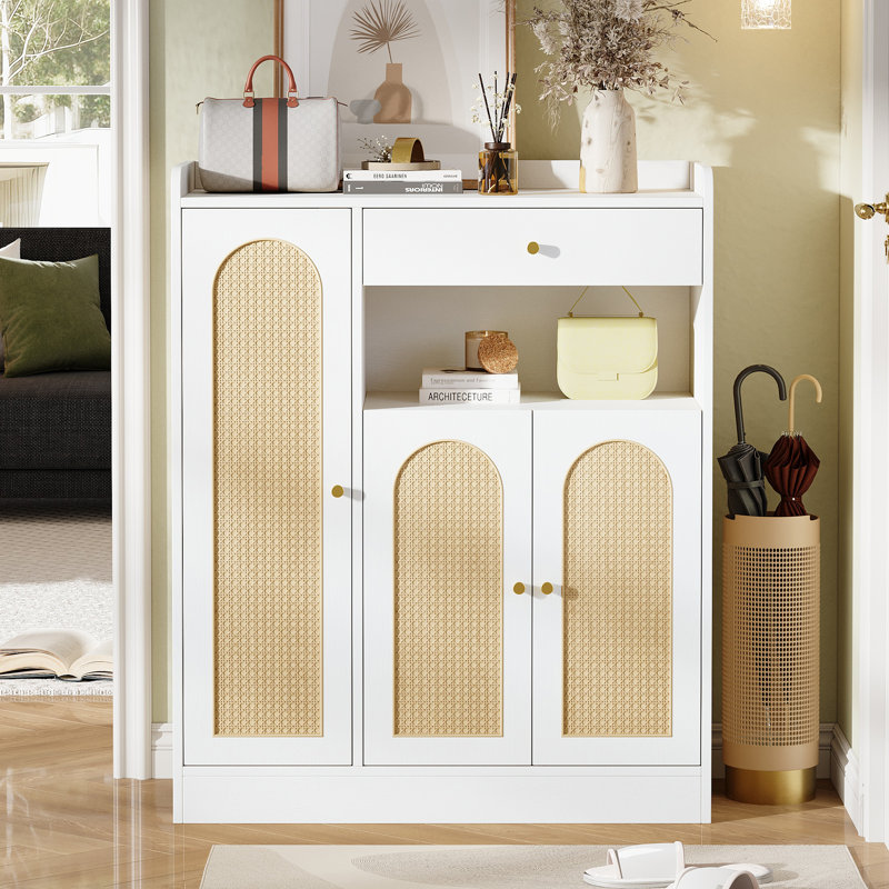 12 Pair Shoe Storage Cabinet, White