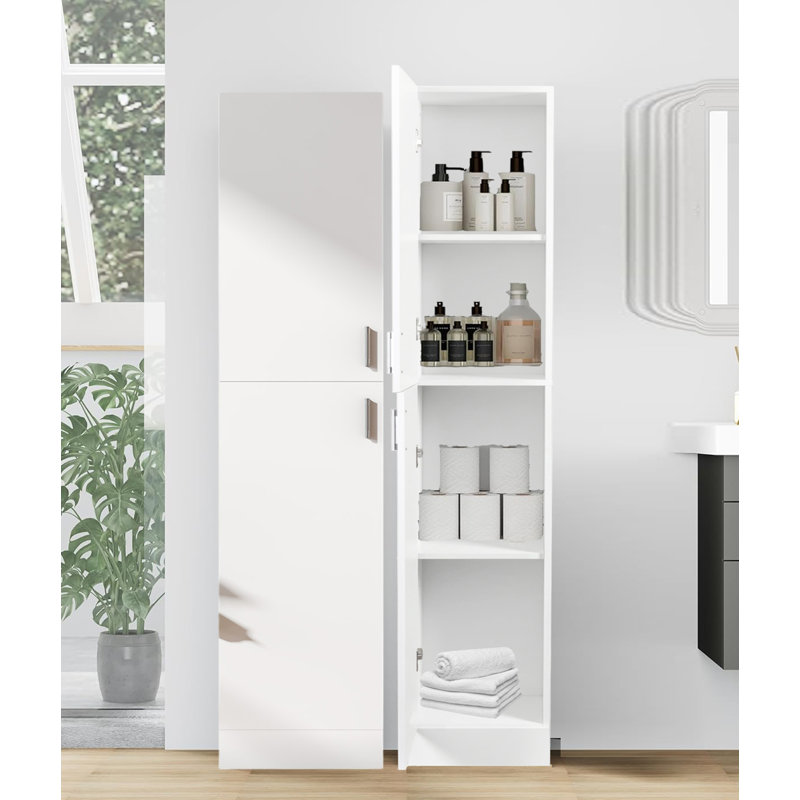 Armoire de rangement autoportante 2 portes 2 portes, Blanc