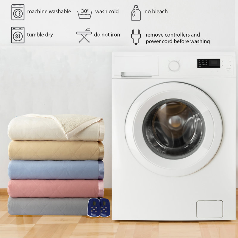 Luxurious Queen-Sized Sherpa Electric Blanket with Dual Control