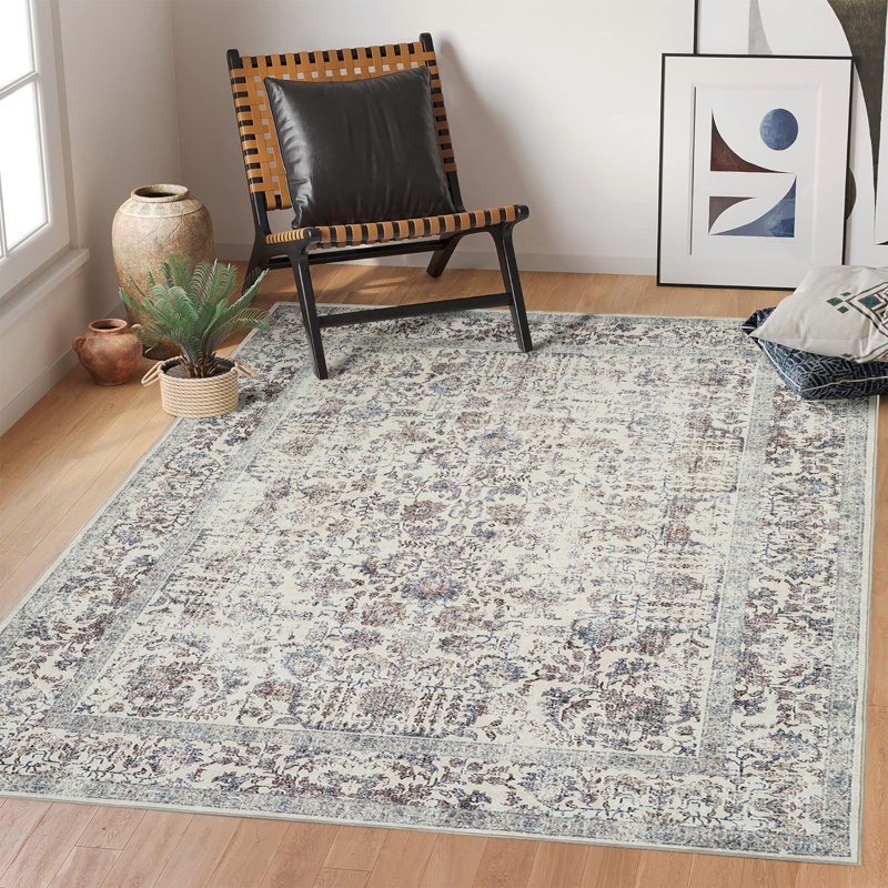 Vintage Look Washable Area Rug, Rectangle 152 x 213 cm