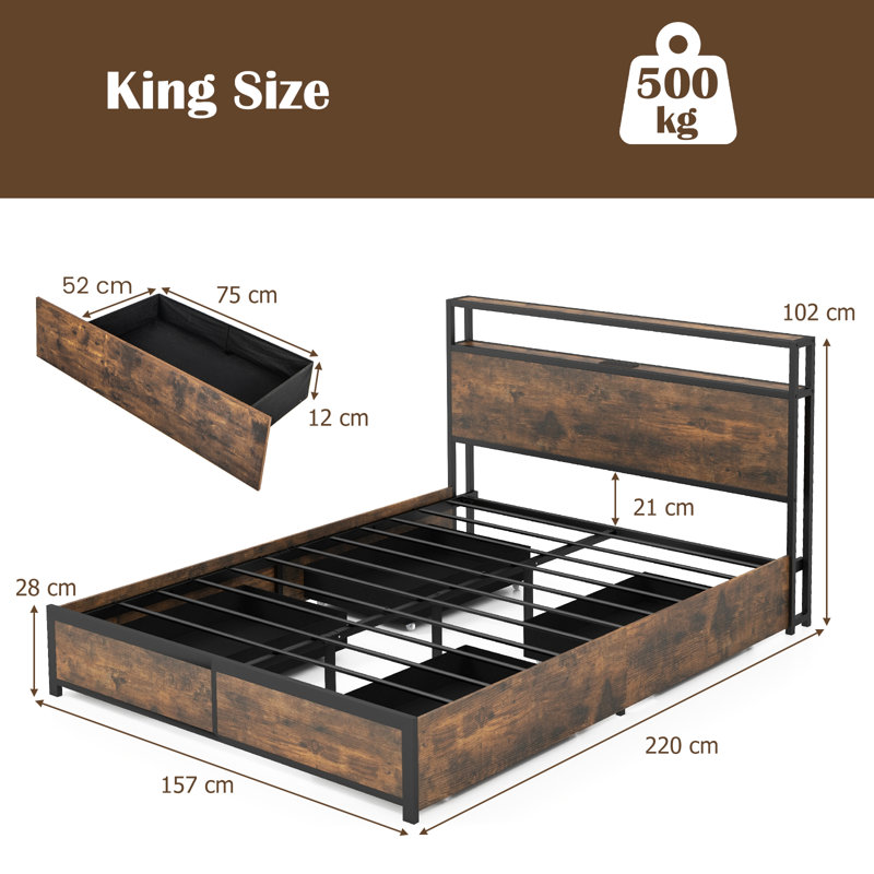 Strathearn EU Kingsize - 160 X 200 Cm Storage Bed
