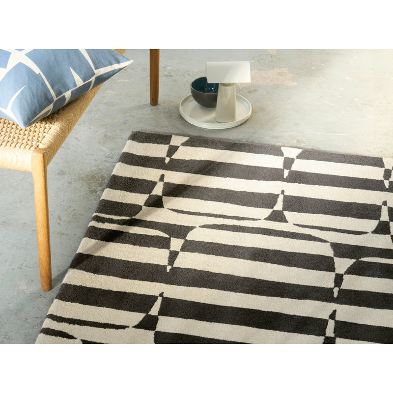 SCI Lohko Stripe Charcoal 123105 160X230, Rectangle 8'2" x 11'6"