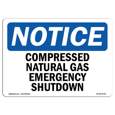 Compressed Natural Gas Emergency Shutdown Sign