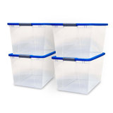 Homz Secure Latch Large Clear Stackable Storage Container Bin