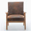 Fauteuil de style Mid-Century moderne de 25,38 po de largeur, brun clair-1351226491