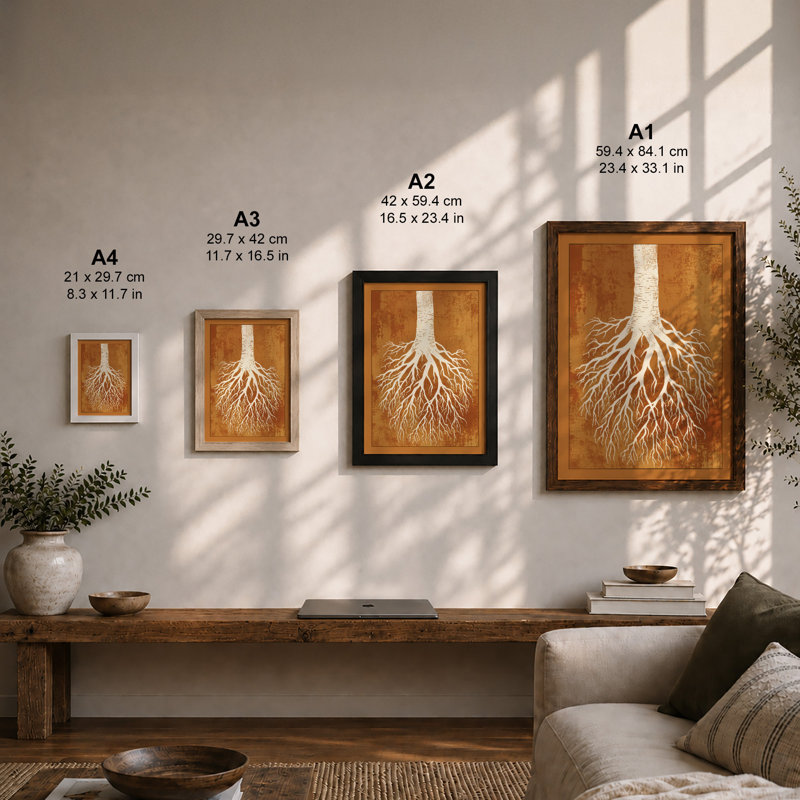 Rooted Foundation Botanical - Framed Print, Walnut, A4 - 29.7 x 21.0 cm