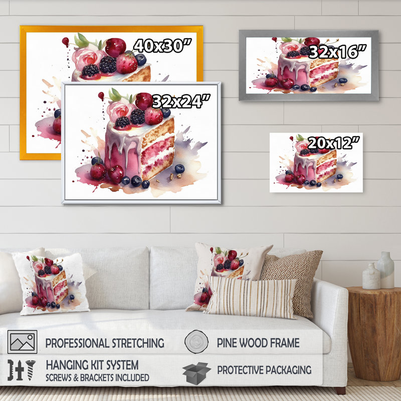 Scrumptious Slice Of Delicious Cake II sur toile, H 12 po x l 20 po x P 1 po