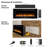 Alice 50 Inches Recessed Electric Fireplace, Flush Mounted for 2 X 6 Stud, Log Set & Crystal, 1500W Heater, Remote Control, Black-2068115903