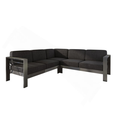 Outdoor V-Shaped Aluminum Sectional Sofa Set