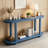 Modern Minimalist Ash Veneer Entryway Table with Oval Desktop for Foyer, Hallway, Living Room & Study-2044806711