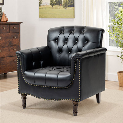 Enoks Tufted Leather Armchair