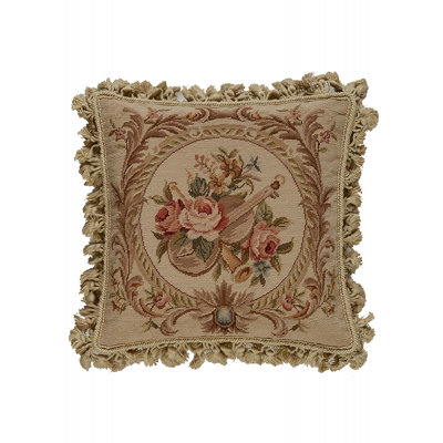 Needlepoint Square Pillow Cover & Insert