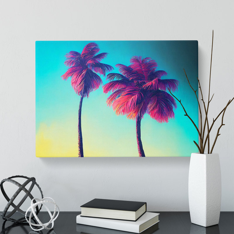 Painted Palm Trees Vol.1 - Wrapped Canvas, 50cm H x 76cm W x 3cm D