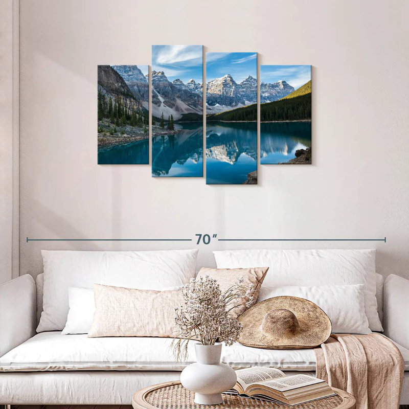 Lac Moraine dans la vallée, H 27 po x l 43 po