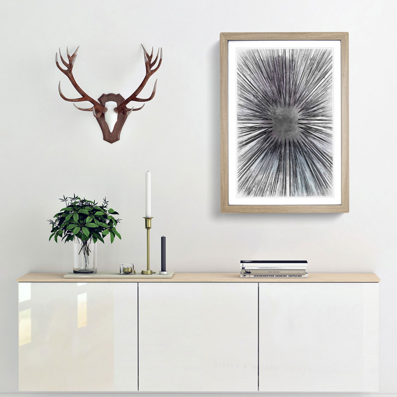 Lost in Space in Abstract - Picture Frame Graphic Art Print, 76cm H x 50cm W x 2cm D, Oak