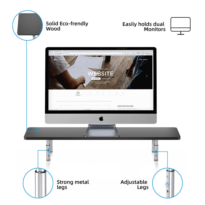 Laptop Stand For Desk,Computer Monitor Laptop Stand Riser For Printer, Notebook And All Flat Screen TV Display,3 Height Adjustable