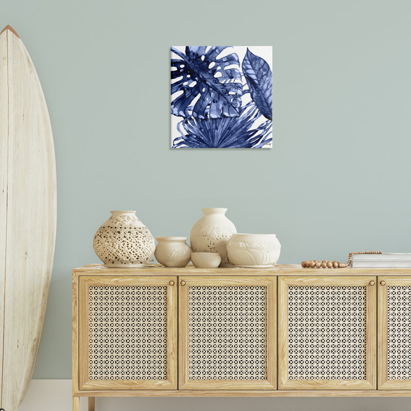 "Blue Hued Palms", art mural sur toile par Paul Brent, H 24 po x l 24 po