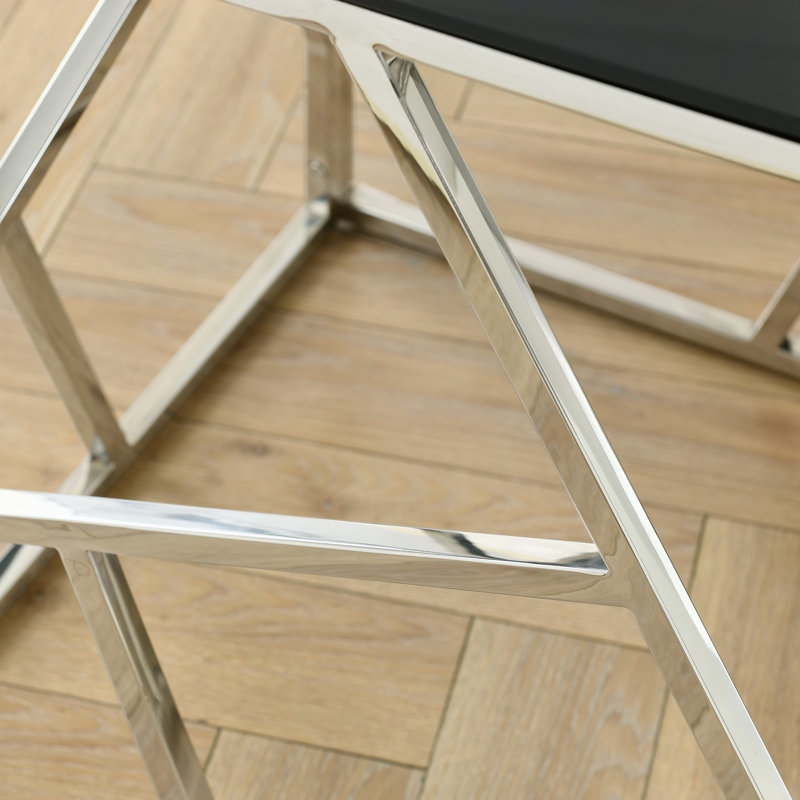Modern Glass Console Table, Chrome