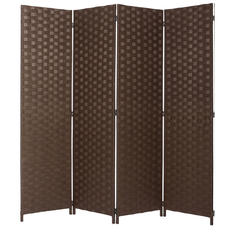 Cloison pliante en bambou / rotin 68,5 po Cecilia, 4, Brun