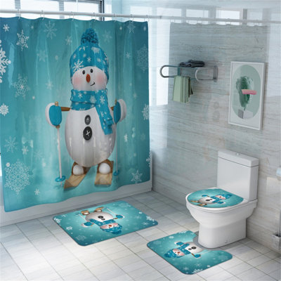 Ensemble de rideau de douche et crochets 4 pièces Aizlynn