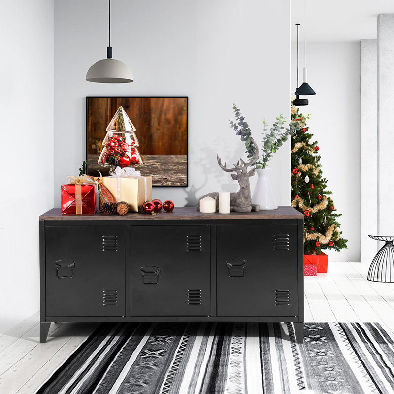 Coutee Unfinished Sideboard with Fireplace Included, 120.5cm, Grey