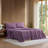 Lacoste Cotton Percale Sheet Set, Cooling & Breathable Bedding, Deep Pocket Fitted Sheet, Plum, Cal King-35177728-35177723