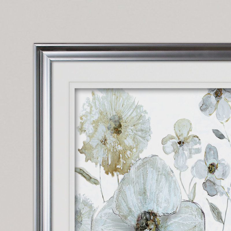 " Garden Glitter III ", Silver, 30" H x 40" W x 1.5" D