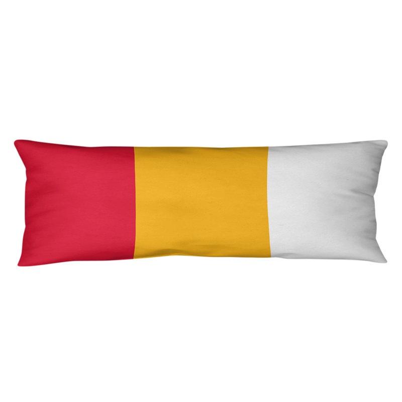 Stripes Medium Polyester/Polyfill Body Pillow, Addington Football, Red/Yellow/White