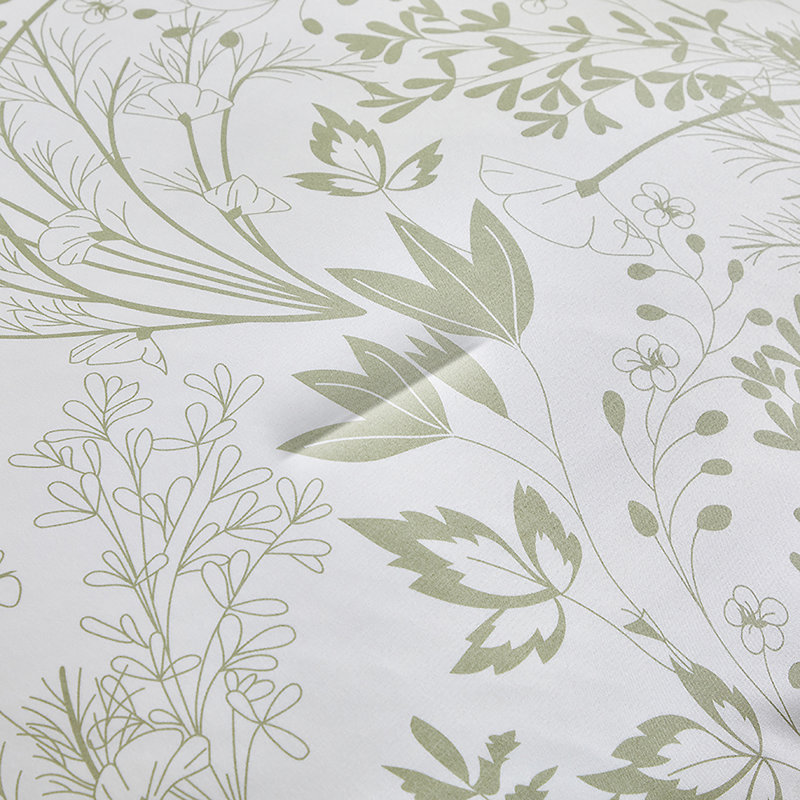 Ensemble d'édredon en duvet synthétique Bohème, Édredon très grand + 2 taies décoratives, Blanc/vert