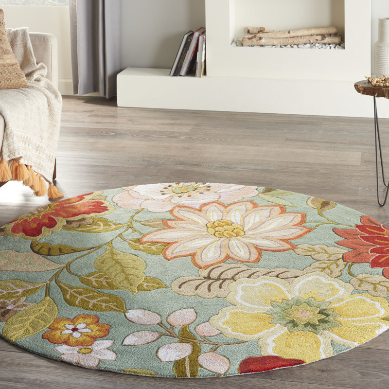 Tapis floral Karyn, Rond 5 pi 6 po