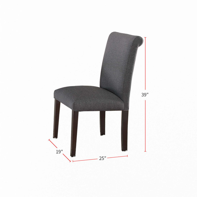 Chaises de salle à manger en tissu bleu-gris, ensemble de 2