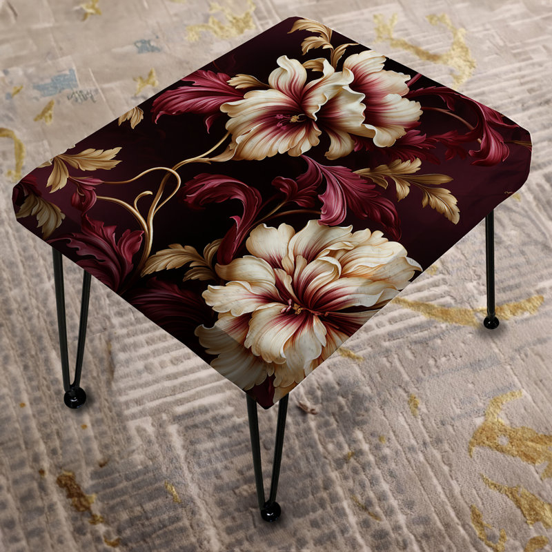 Royal Victorian Flourish Victorian Motif - Repose-pieds rectangulaire floral