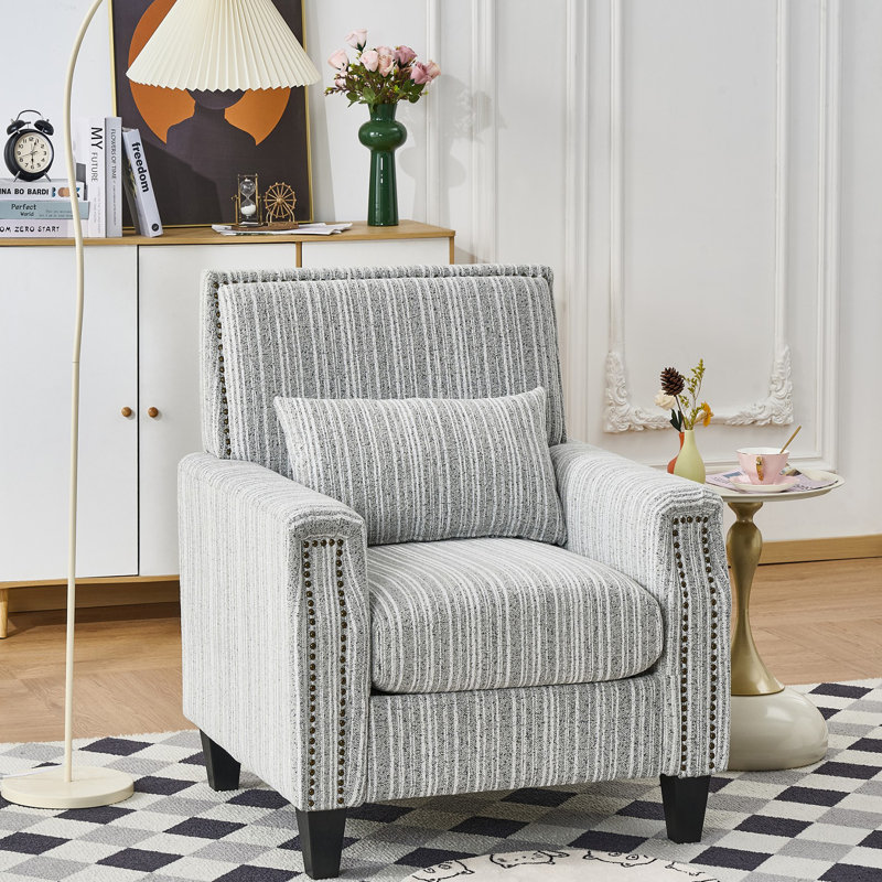 Fauteuil d'appoint rembourré l 32,4 po, Gris
