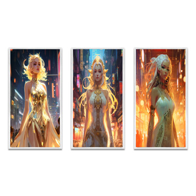 " Cyberpunk Urban Tokyo Glorious Goddess I " 3 - Pieces